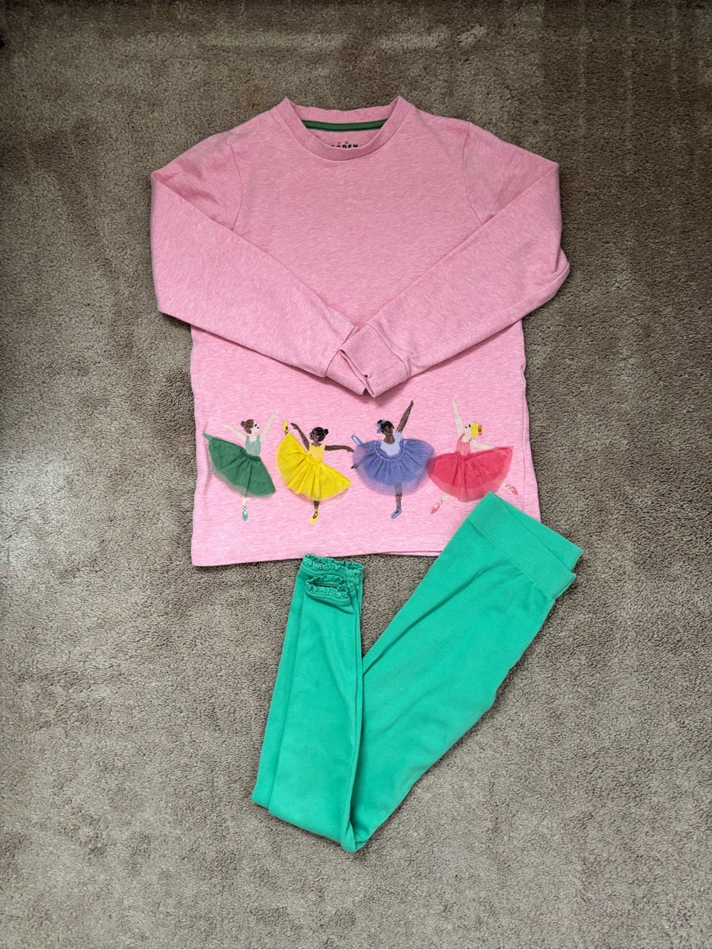 Mini Boden Applique Tunic Ballerinas9-10 & Leggins